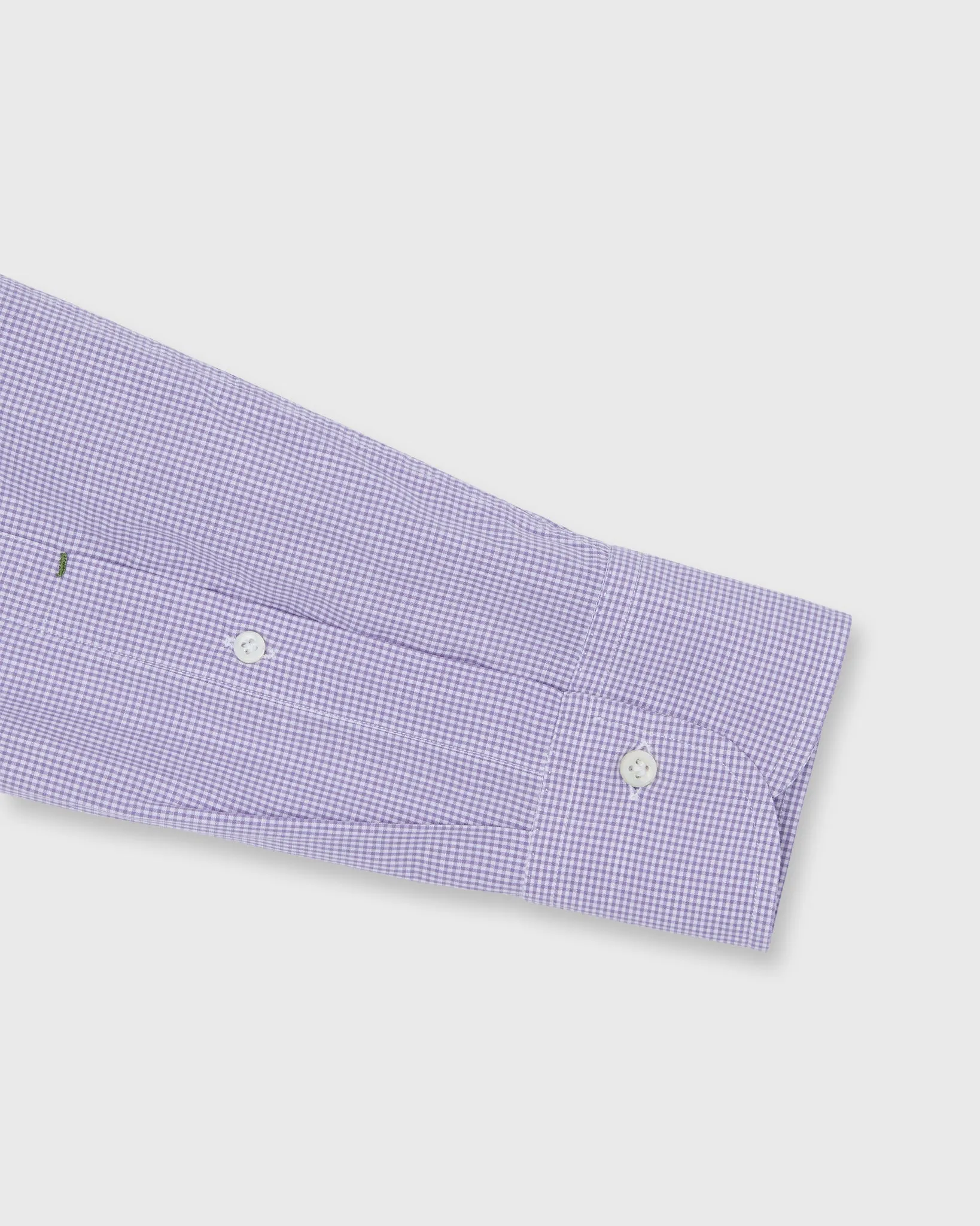 Otto Handmade Sport Shirt in Lavender Micro Gingham Chambray sold by Mashburn product image thumbnail 5