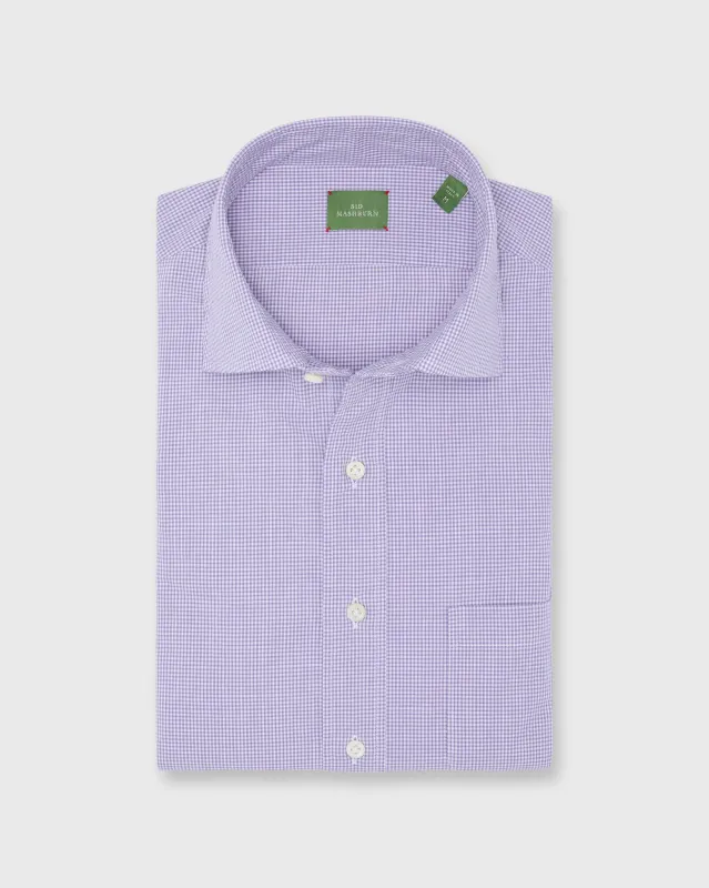 Otto Handmade Sport Shirt in Lavender Micro Gingham Chambray made by Sid Mashburn
