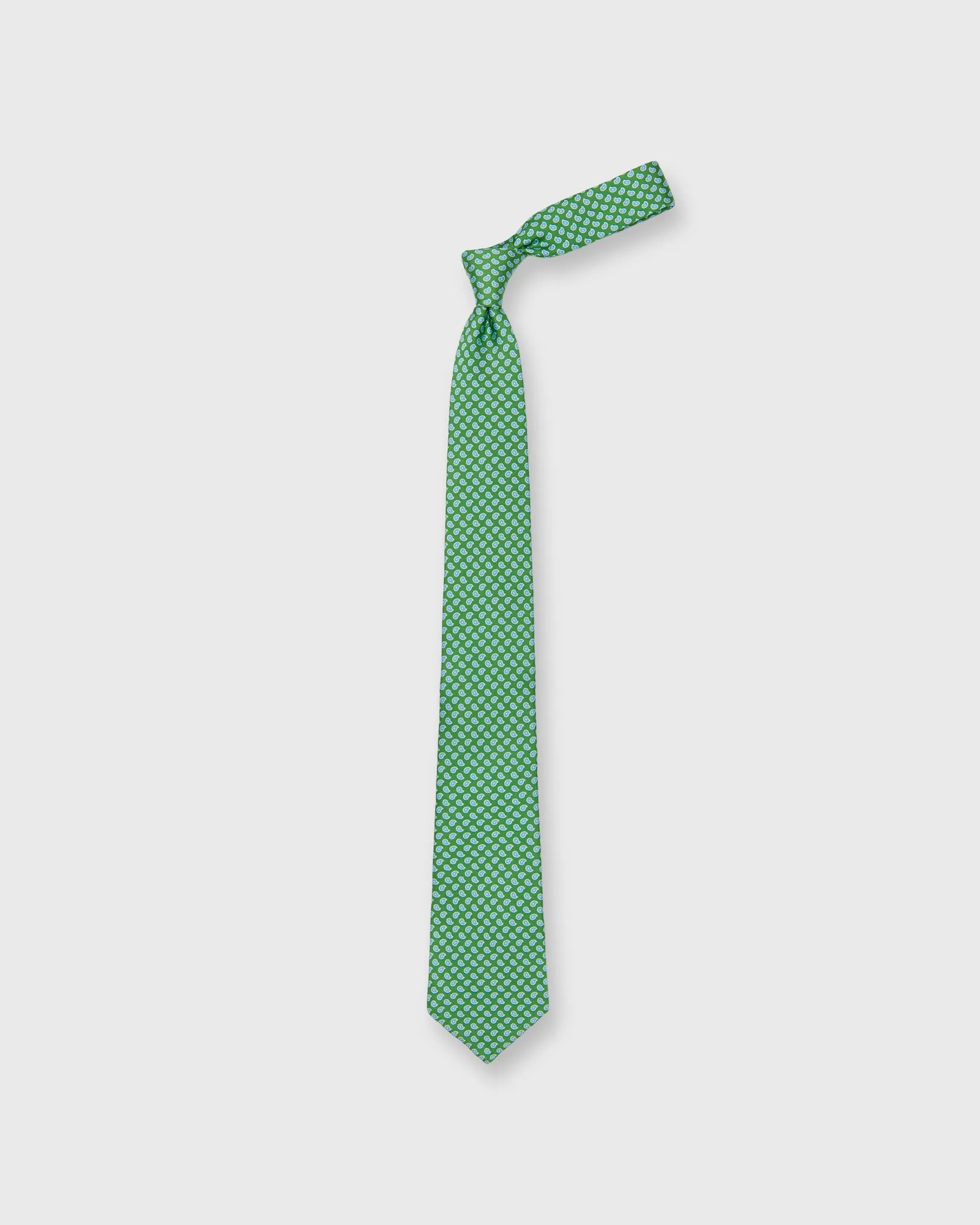Silk Print Tie in Green/Sky Paisley sold by Mashburn product image thumbnail 3