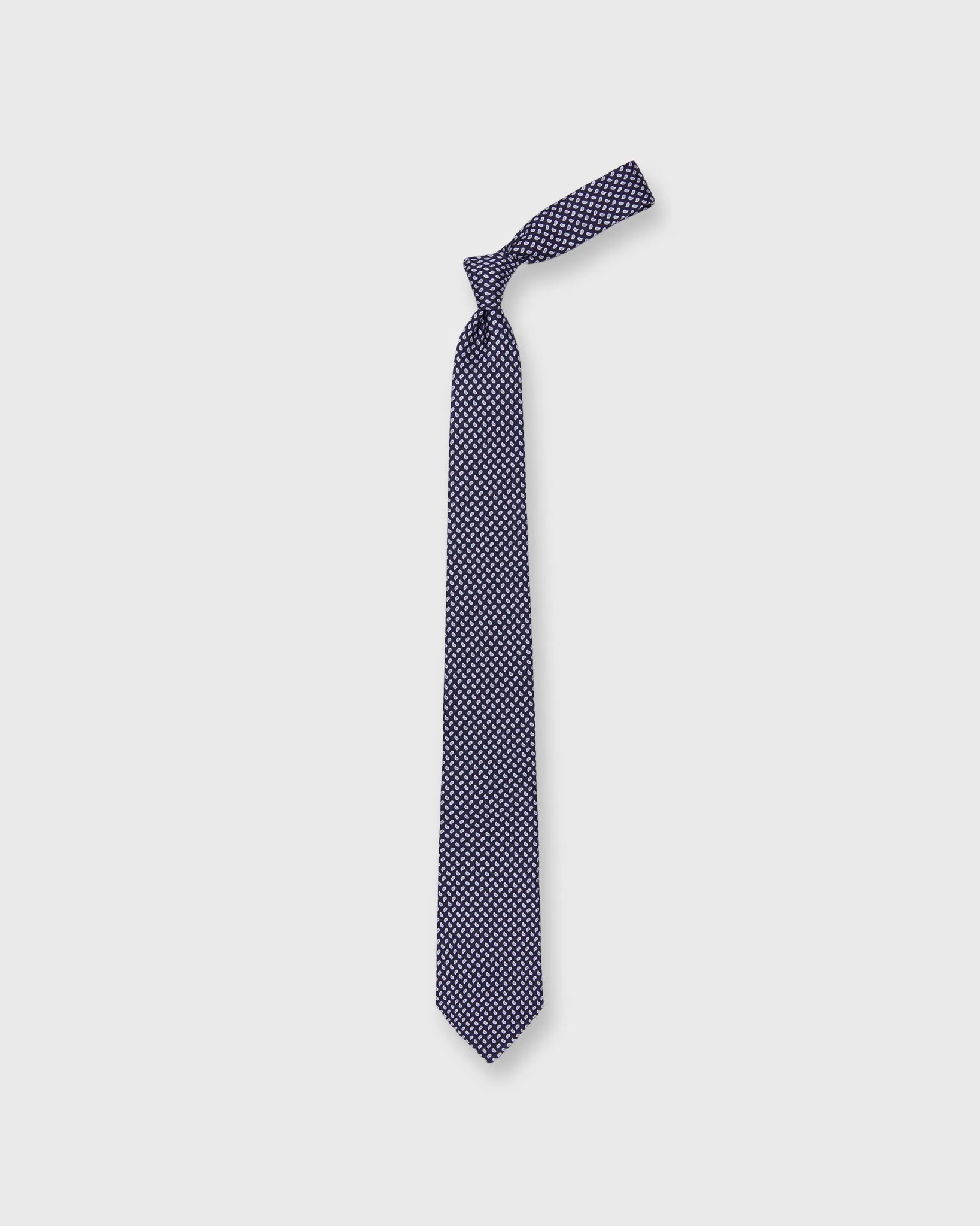 Silk Print Tie in Navy/Blue Mini Paisley sold by Mashburn product image thumbnail 3