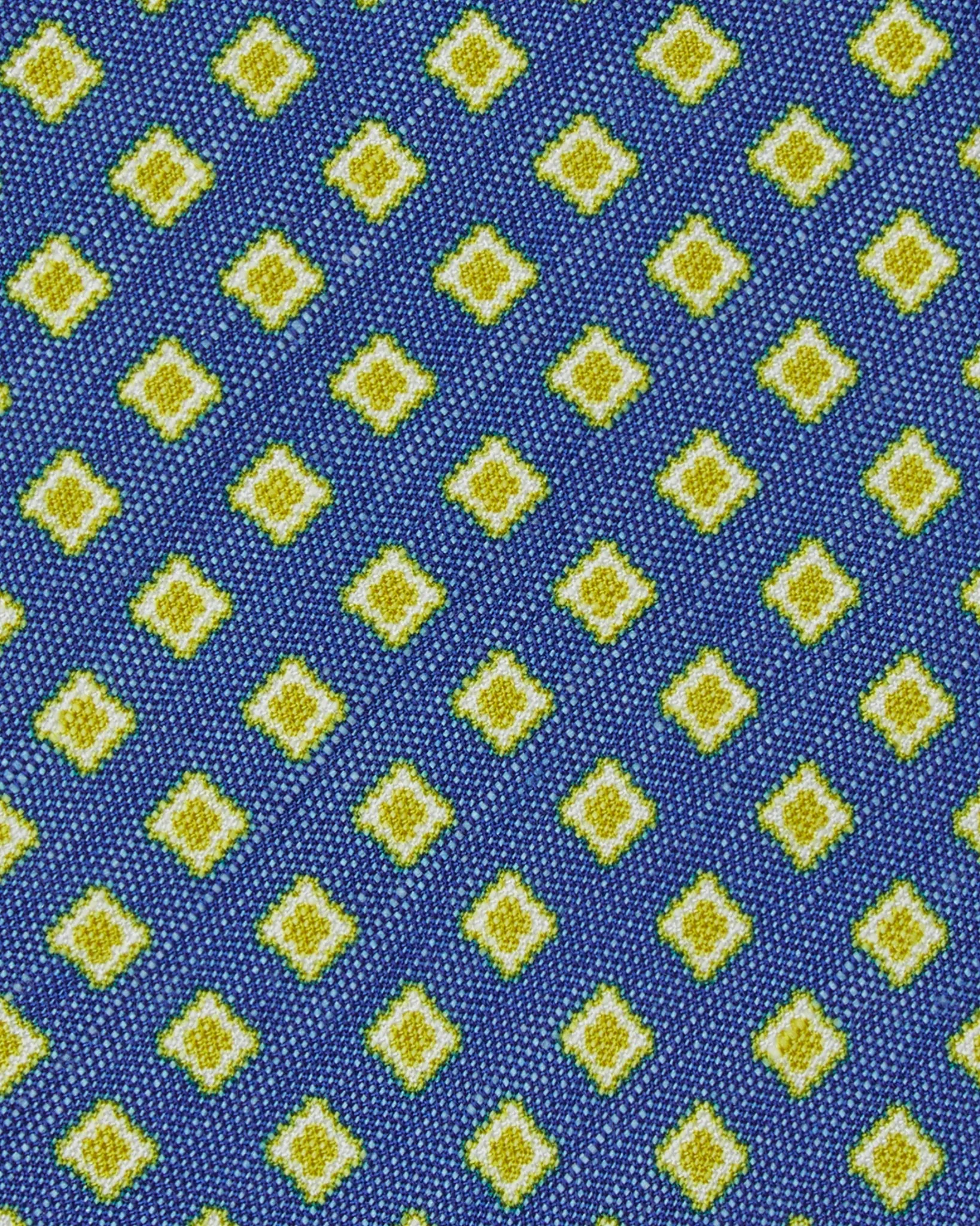 Silk/Linen Print Tie in Marine/Yellow Square sold by Mashburn product image thumbnail 2