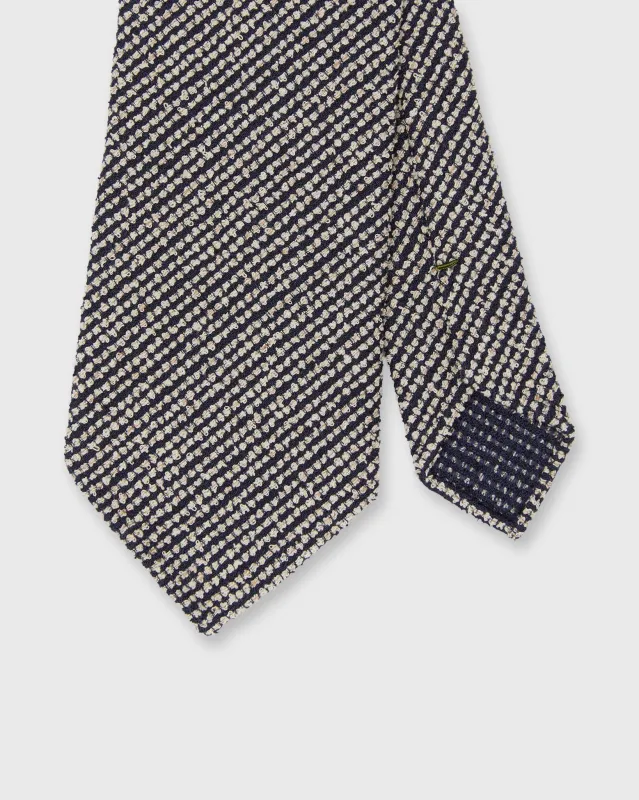 Silk Jacquard Tie in Midnight/Bone made by Sid Mashburn