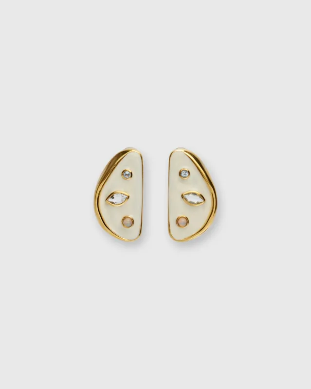 Isola Stud Earrings in Sea Salt made by Lizzie Fortunato