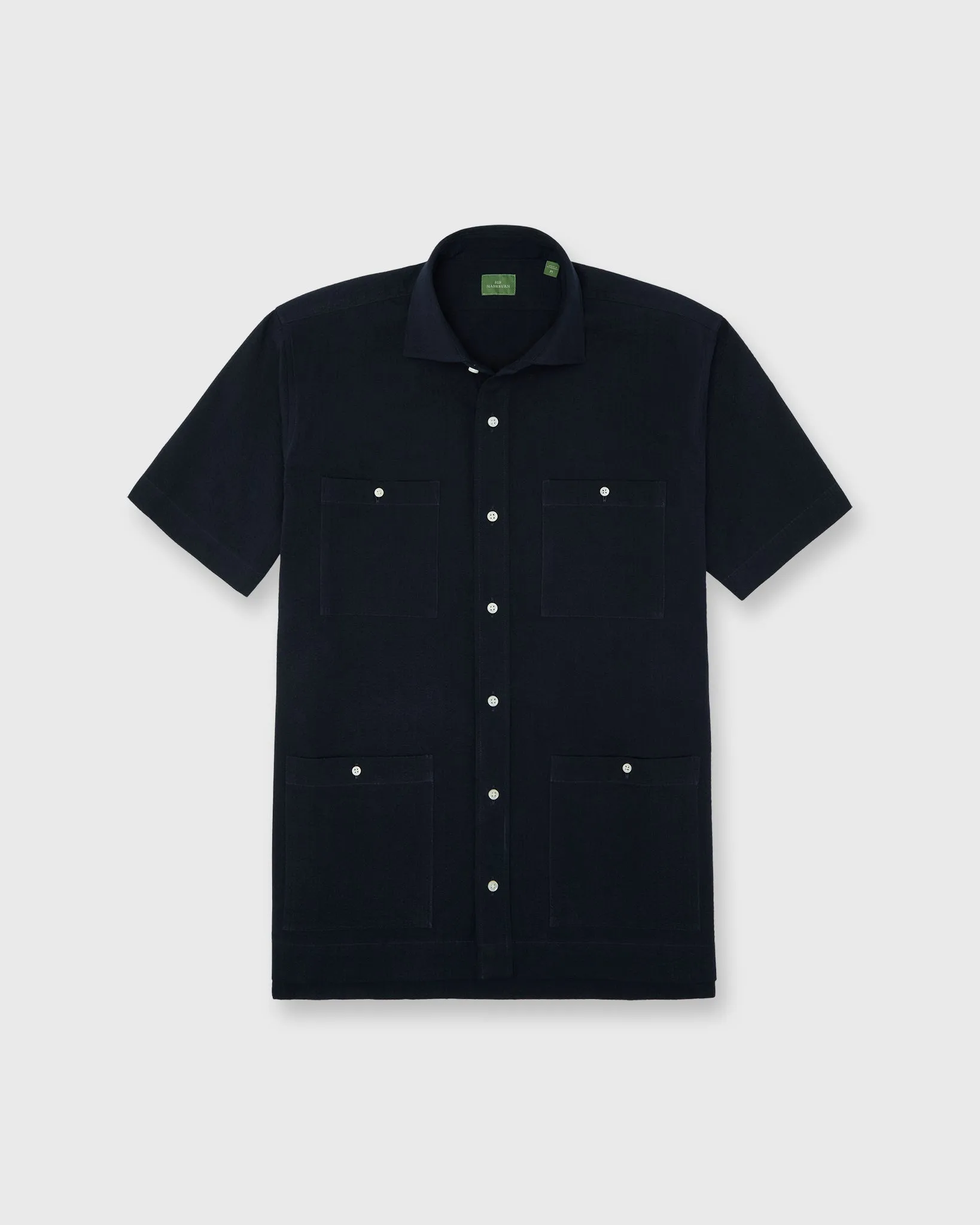 Marquez Shirt in Navy Seersucker sold by Mashburn product image thumbnail 2