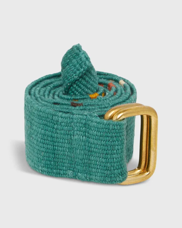 Hand-Loomed D-Ring Belt in Sage Tribal made by Sid Mashburn