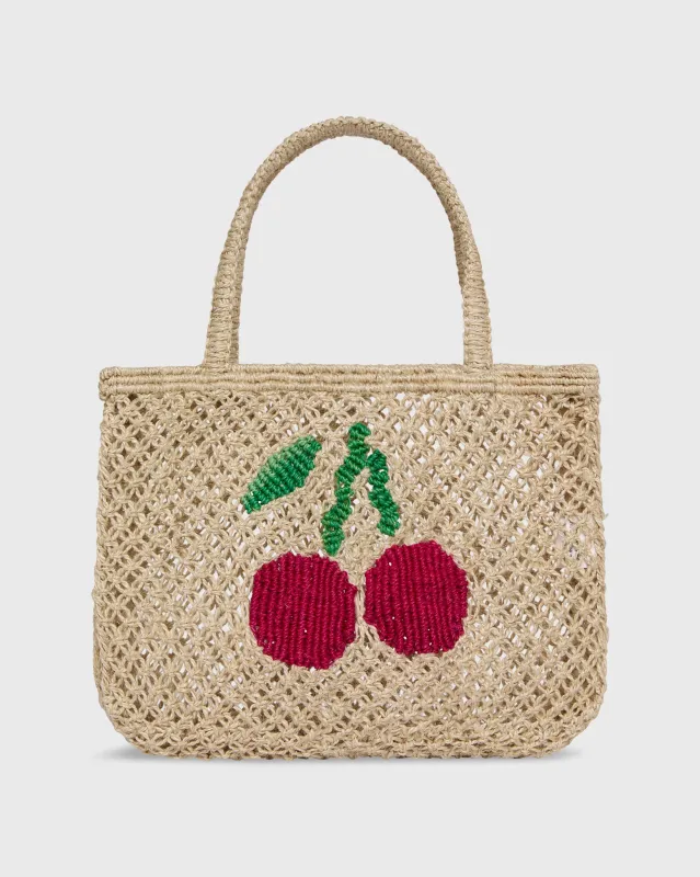 Tracy Cherries Tote in Natural/Multi made by Mashburn