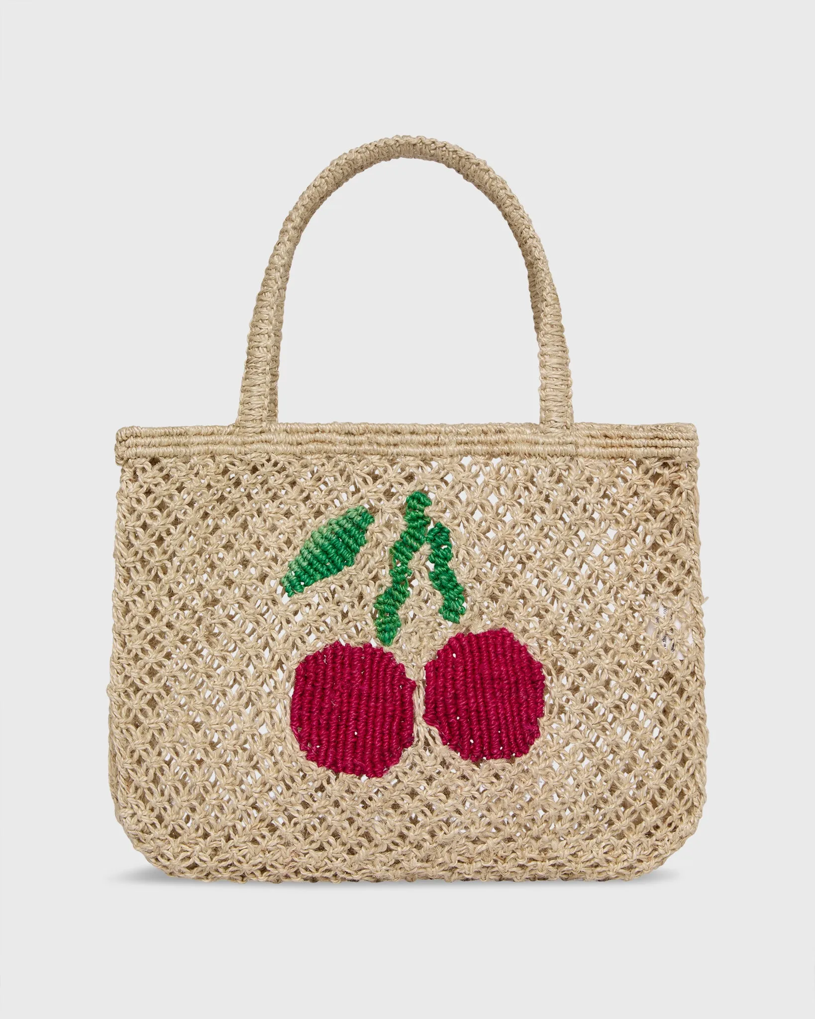 Tracy Cherries Tote in Natural/Multi sold by Mashburn