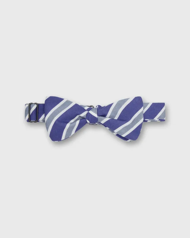 Cotton Bow Tie in Blue/Gray Clearwood Stripe made by Sid Mashburn