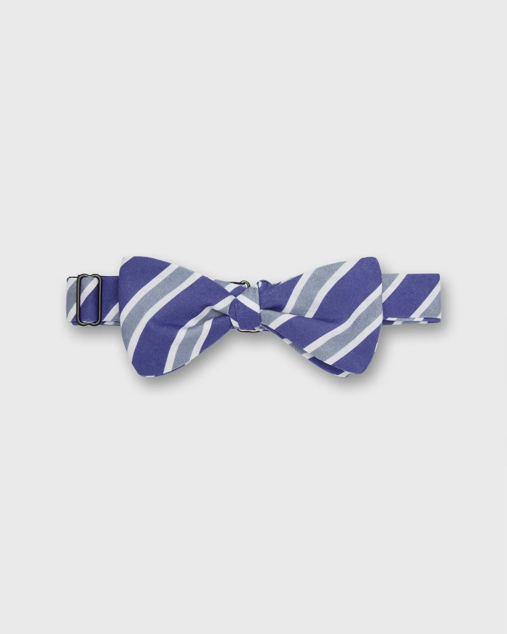 Cotton Bow Tie in Blue/Gray Clearwood Stripe sold by Mashburn