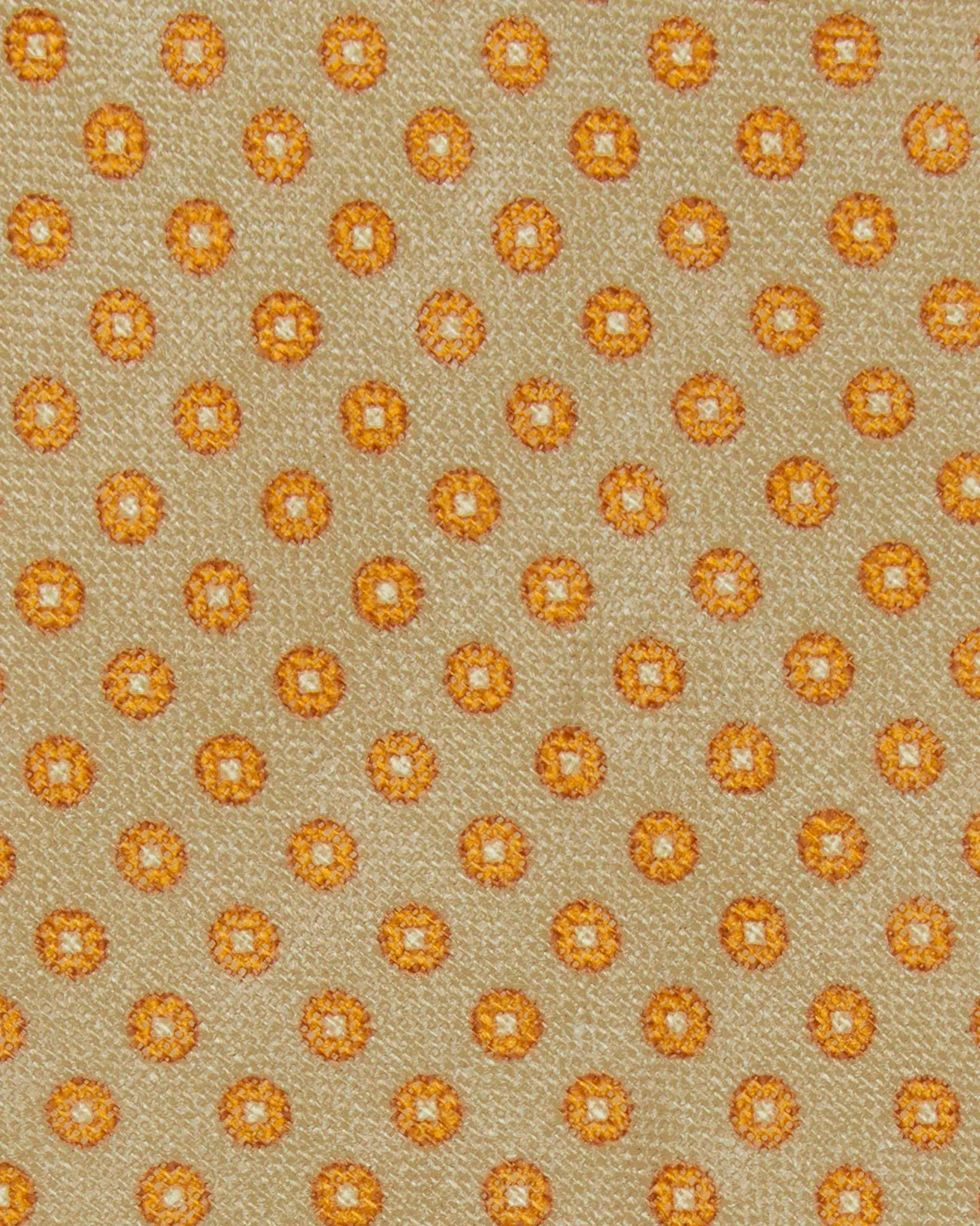 Linen Print Tie in Khaki/Orange Circle sold by Mashburn product image thumbnail 2