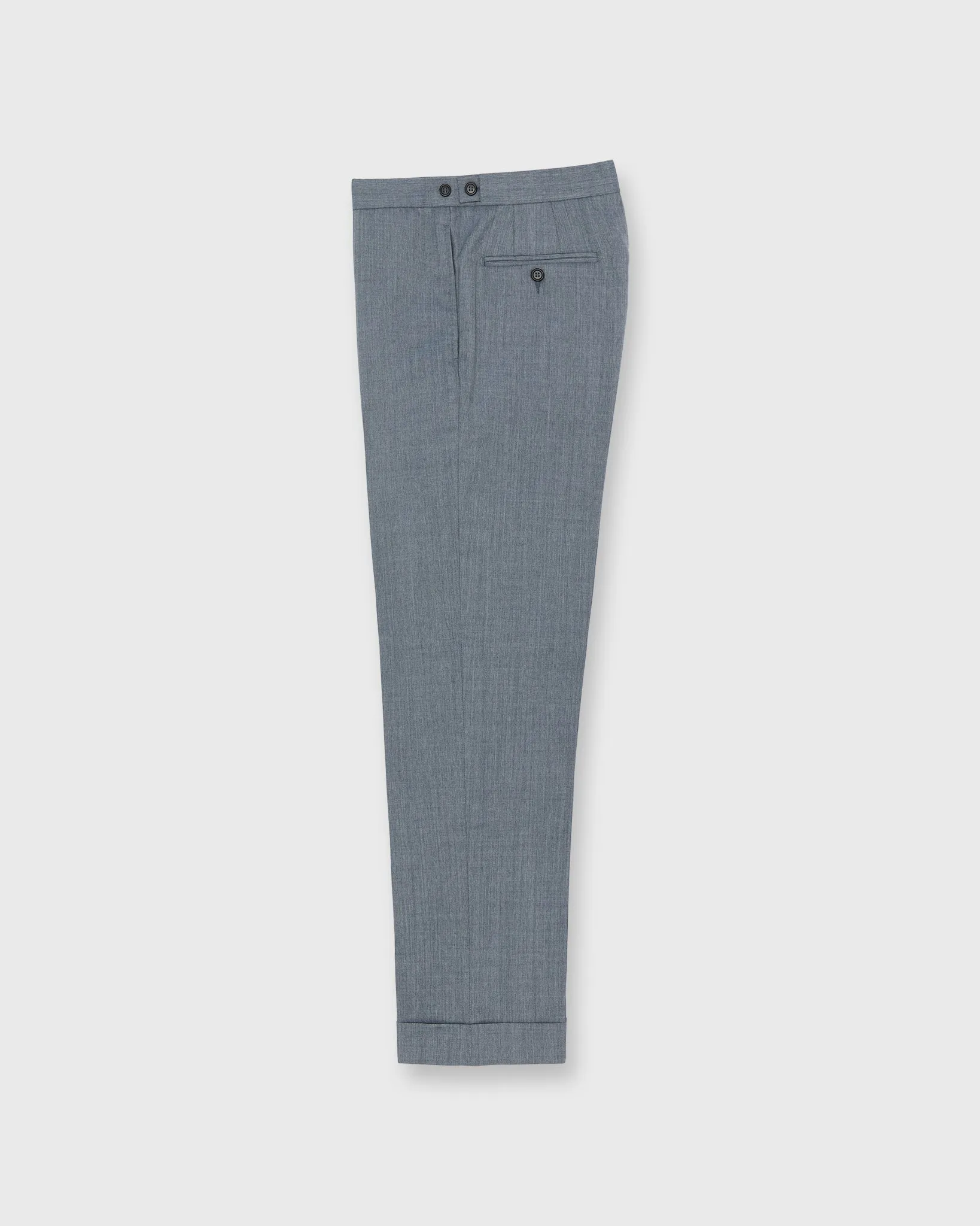 Side-Tab Dress Trouser in Slate Tropical Wool sold by Mashburn