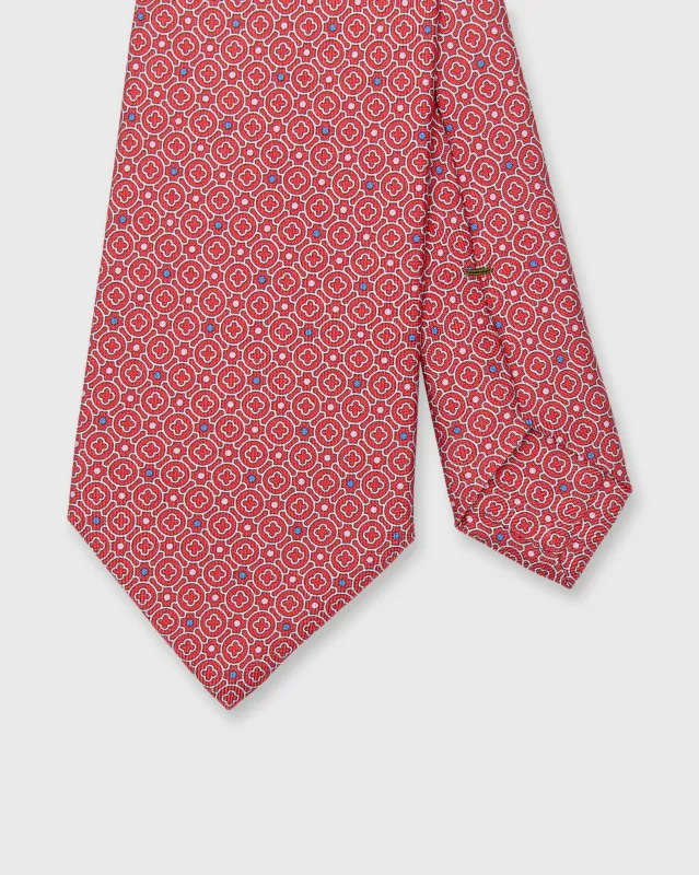 Silk Print Tie in Red Quatrefoil Tile made by Sid Mashburn