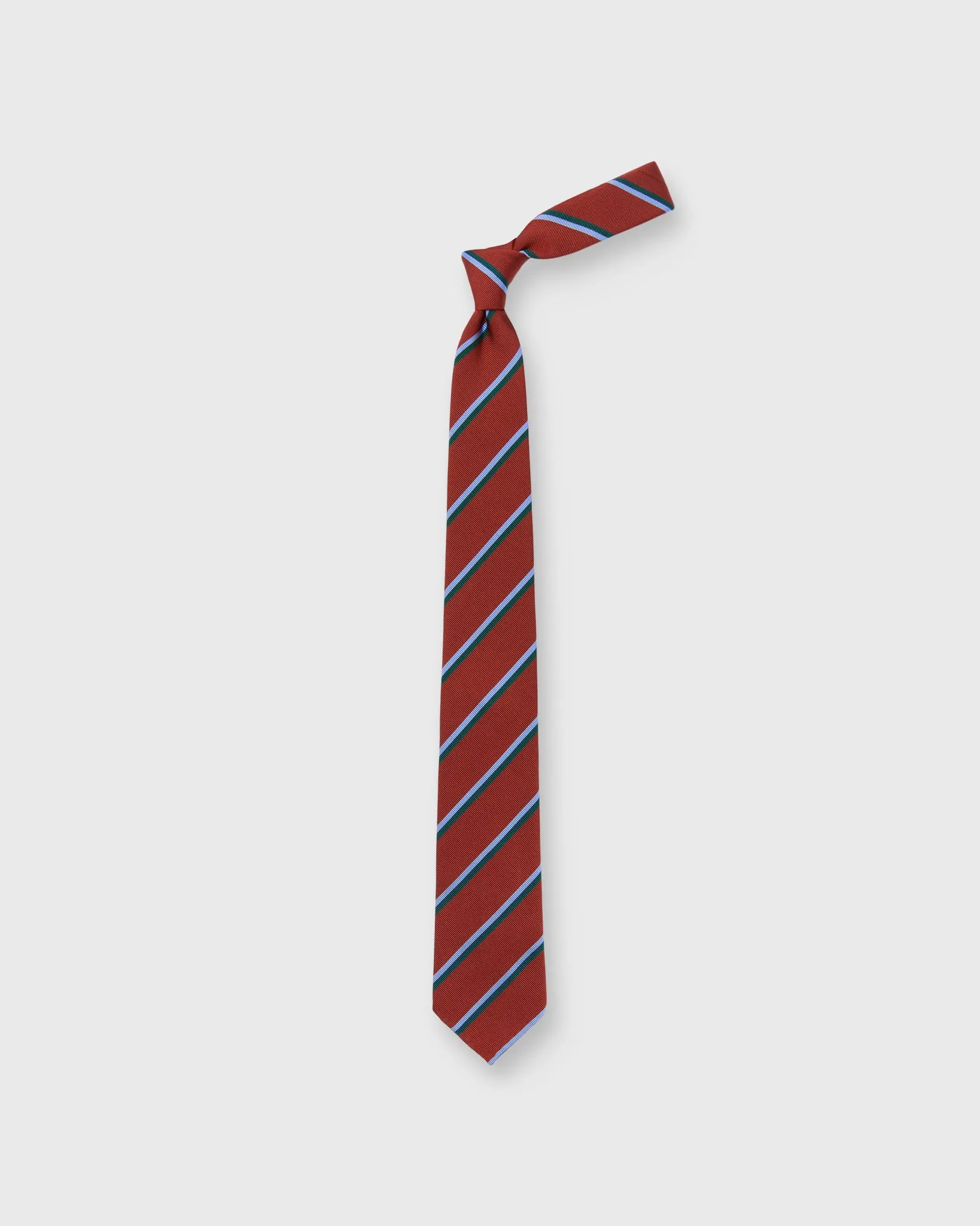 Silk/Cotton Mogador Tie in Red/Sky/Forest Stripe sold by Mashburn product image thumbnail 3