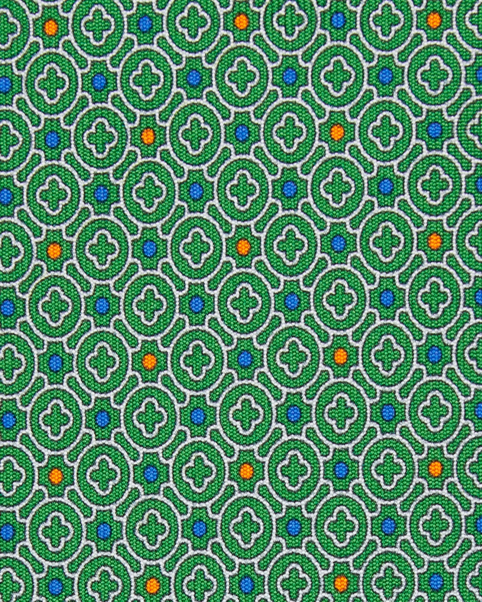 Silk Print Tie in Green Quatrefoil Tile sold by Mashburn product image thumbnail 2