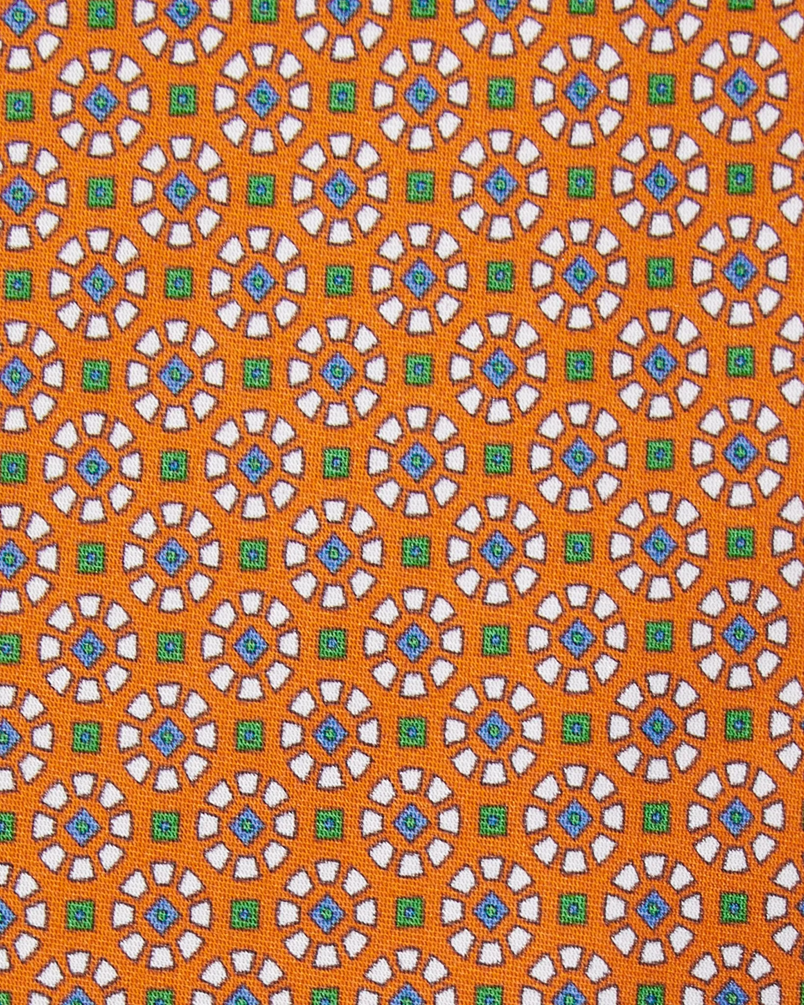 Silk Print Tie in Orange/Green Rosette Tile sold by Mashburn product image thumbnail 2