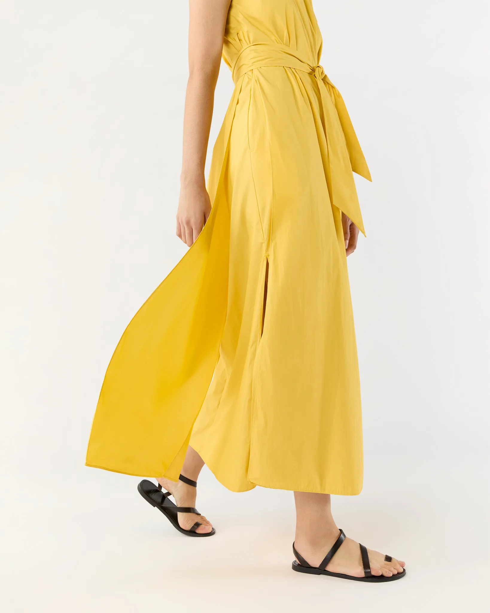 Scarlett Dress in Marigold Paperweight Stretch Poplin sold by Mashburn product image thumbnail 3