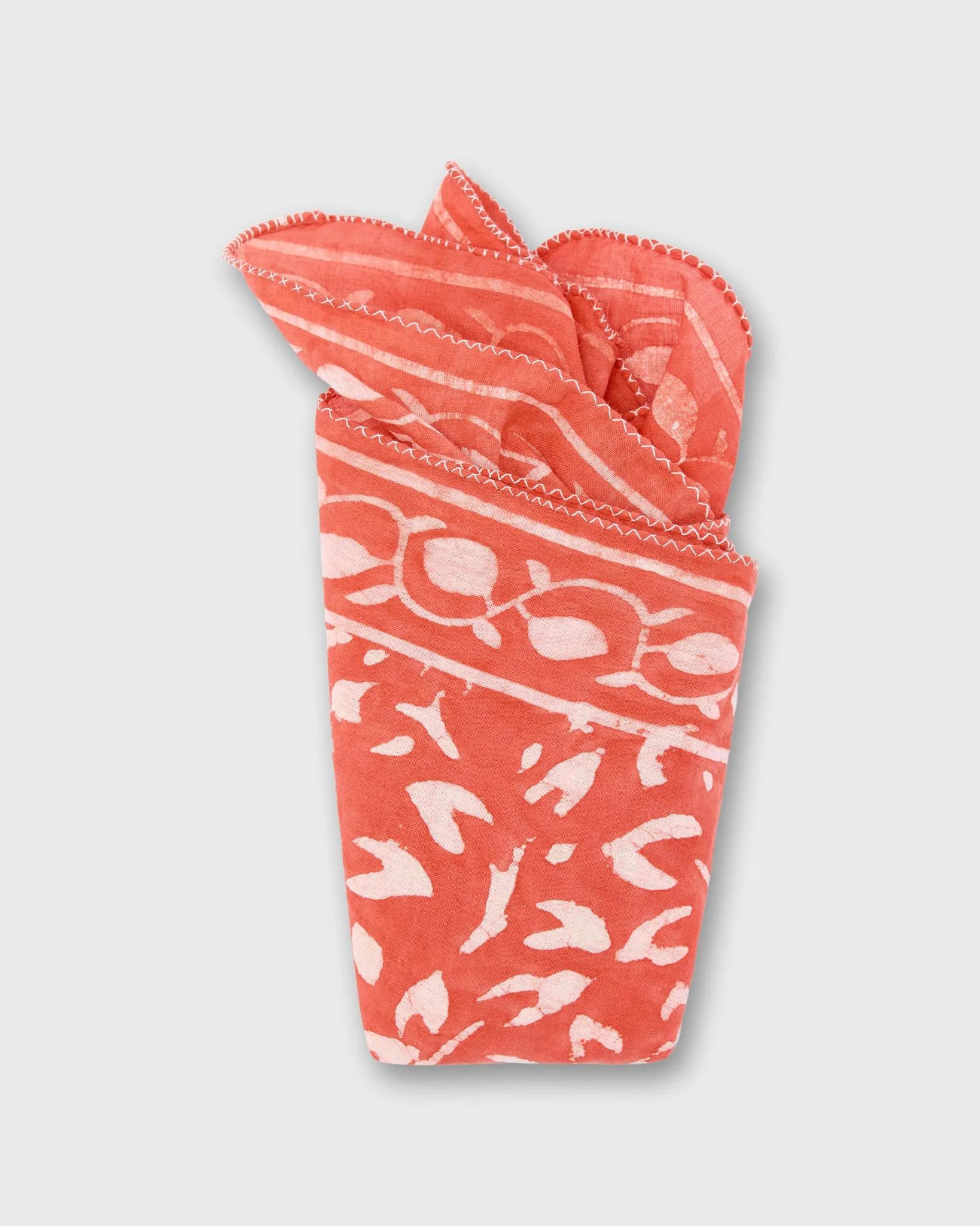 Printed Indian Bandana in Red/Bone sold by Mashburn product image thumbnail 2