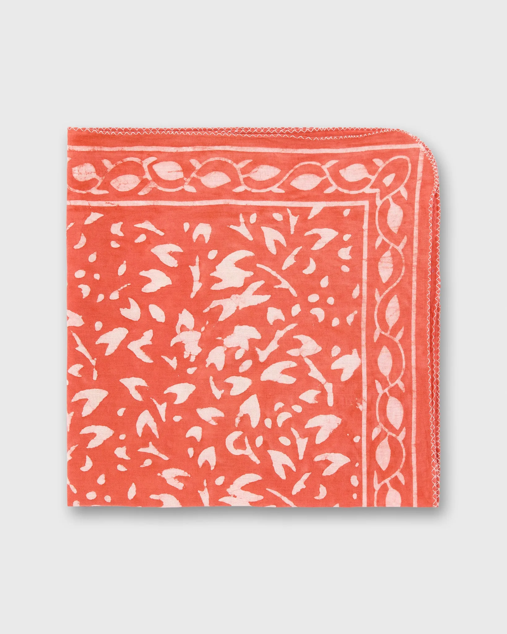 Printed Indian Bandana in Red/Bone sold by Mashburn