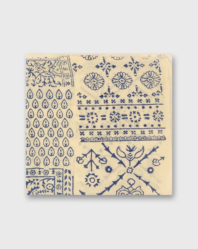 Printed Indian Bandana in Natural/Bone made by Sid Mashburn