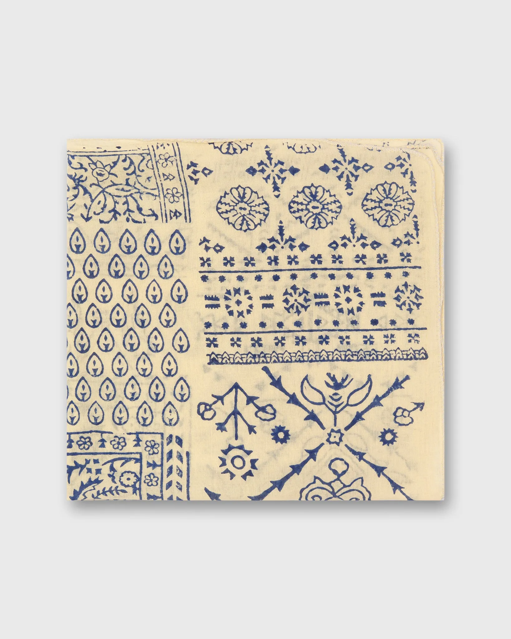 Printed Indian Bandana in Natural/Bone sold by Mashburn