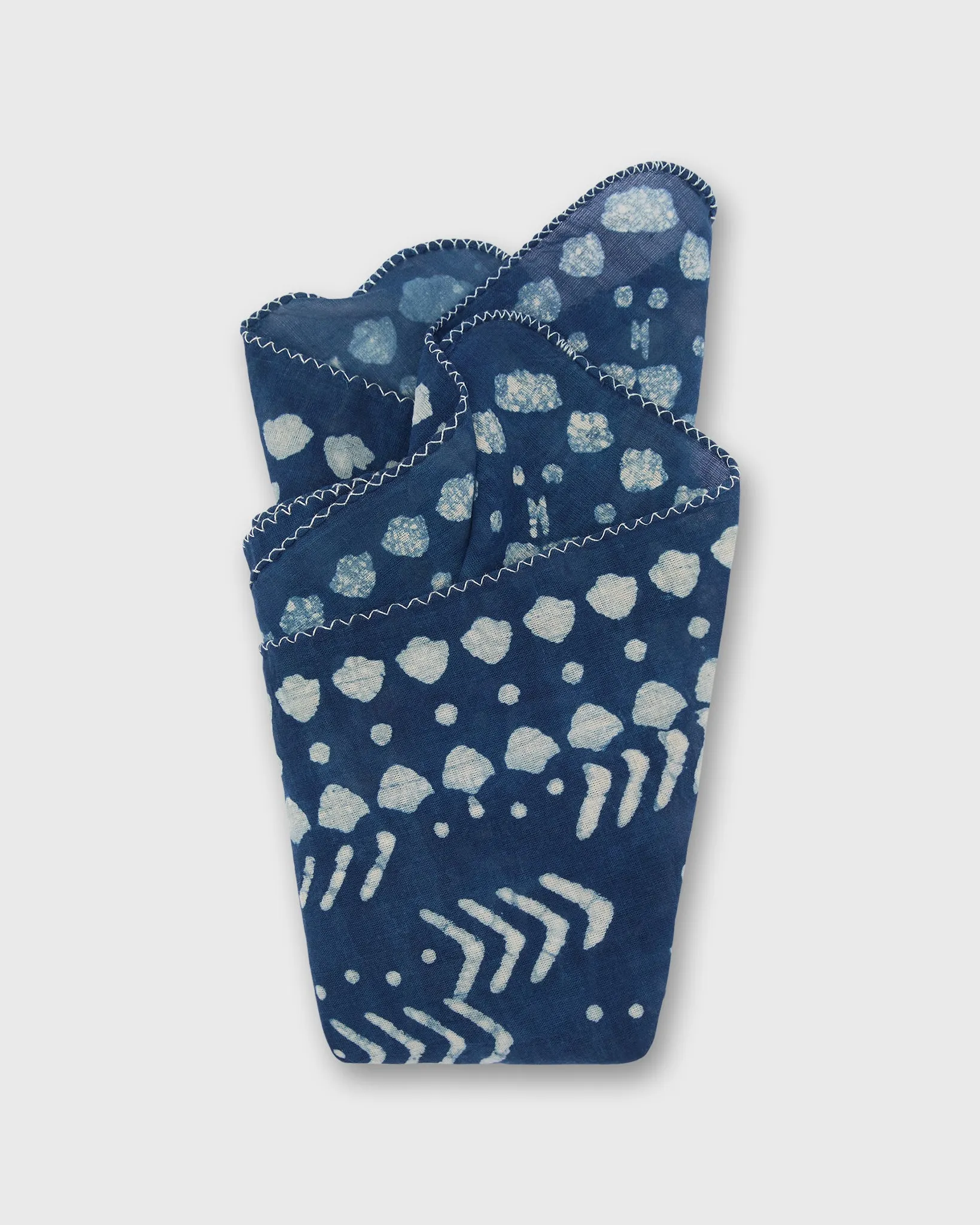 Printed Indian Bandana in Blue/Bone sold by Mashburn product image thumbnail 2