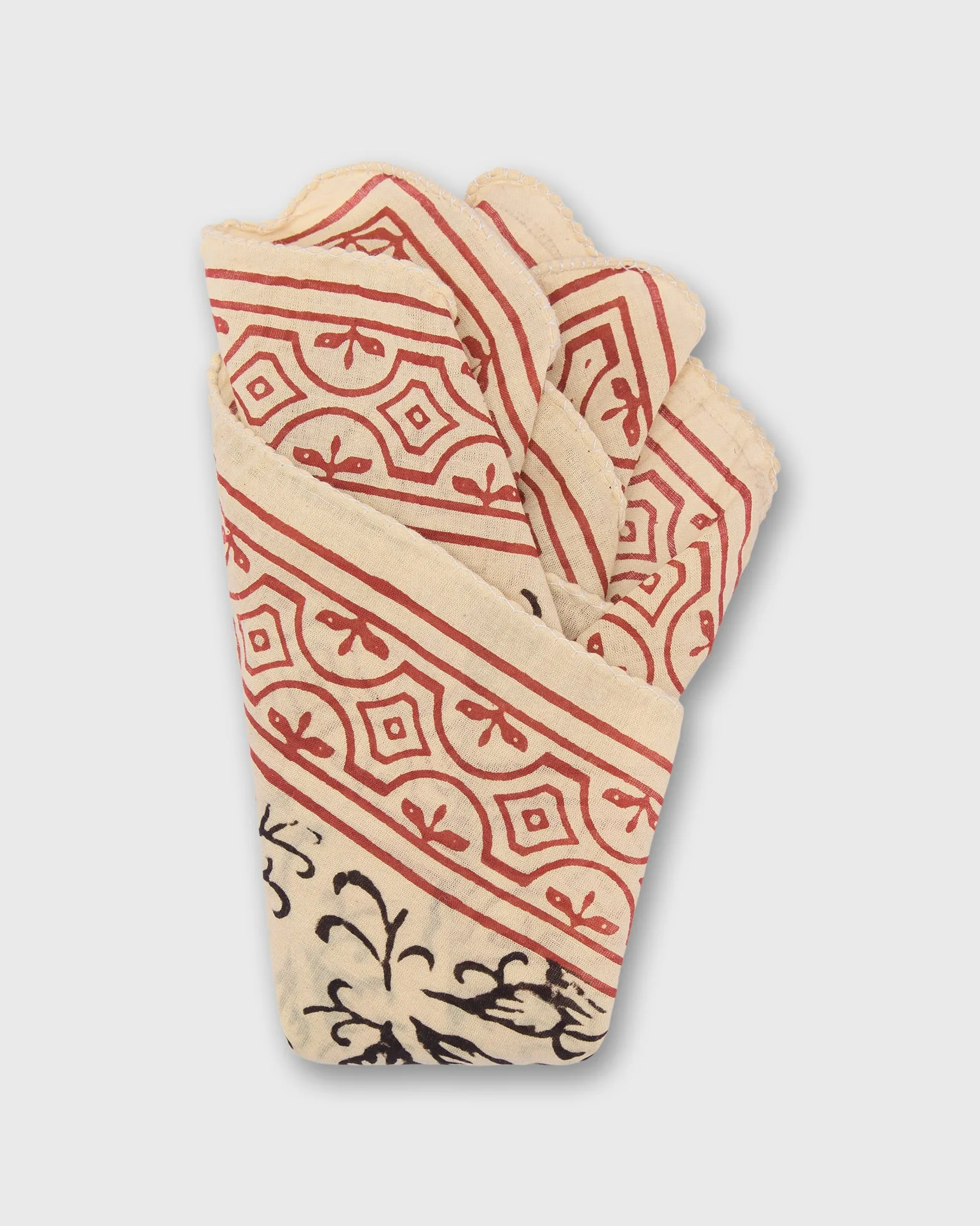 Printed Indian Bandana in Natural/Red/Black sold by Mashburn product image thumbnail 2