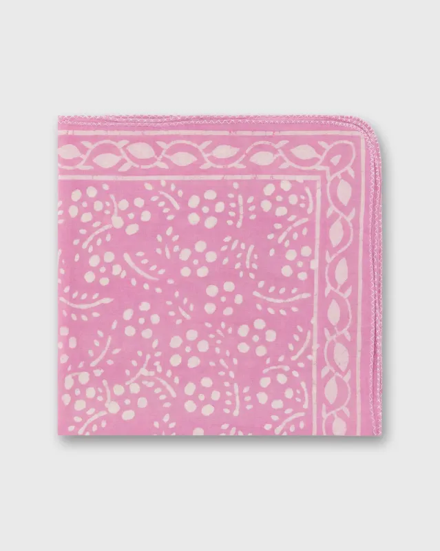Printed Indian Bandana in Pink/Bone made by Sid Mashburn