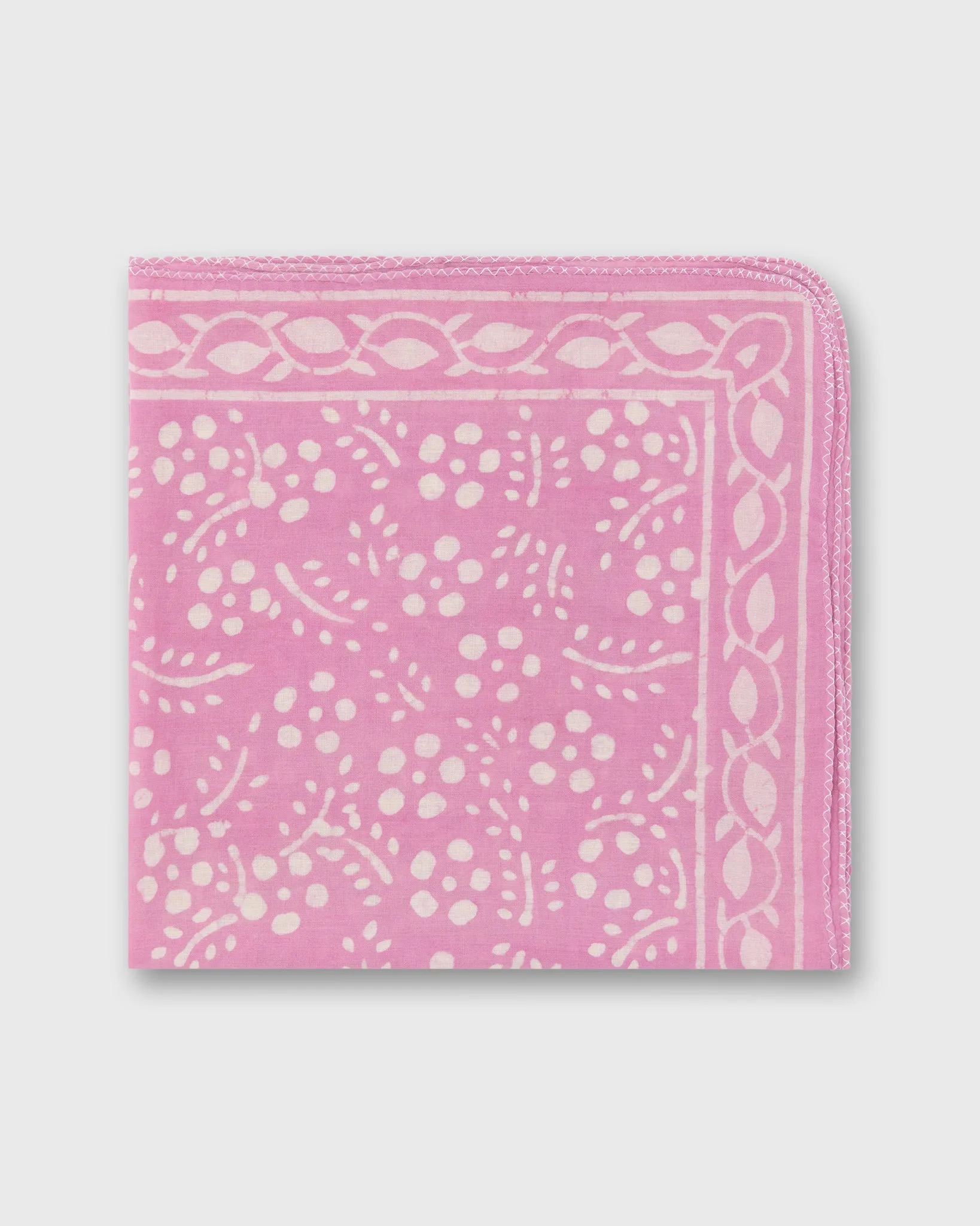 Printed Indian Bandana in Pink/Bone sold by Mashburn
