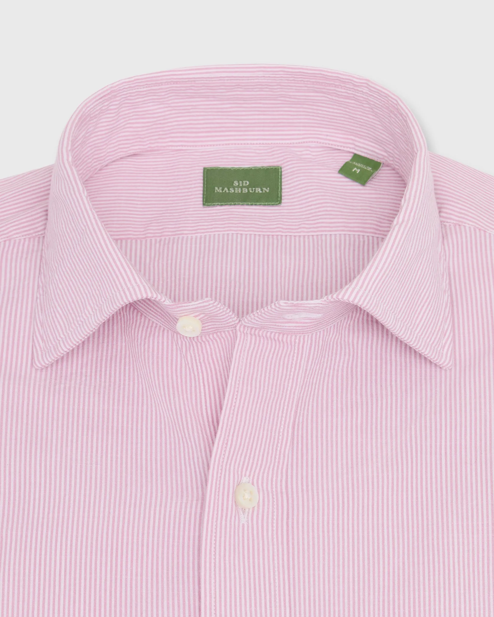 Spread Collar Sport Shirt in Orchid Stripe Salt-Washed Chambray sold by Mashburn product image thumbnail 2
