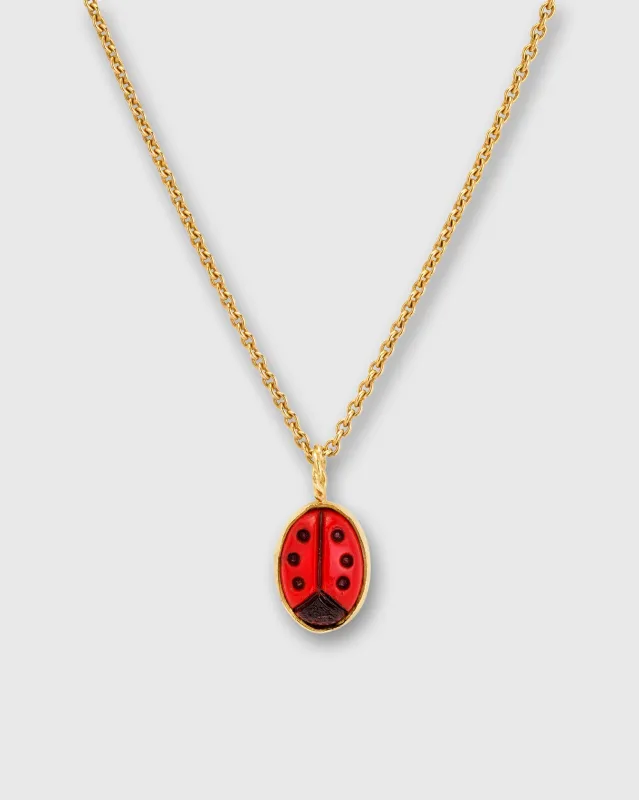 Ladybird Necklace in Red made by Mashburn