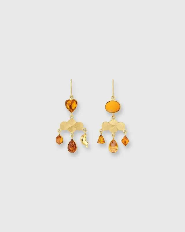 Girandole Earrings in Amber made by Mashburn
