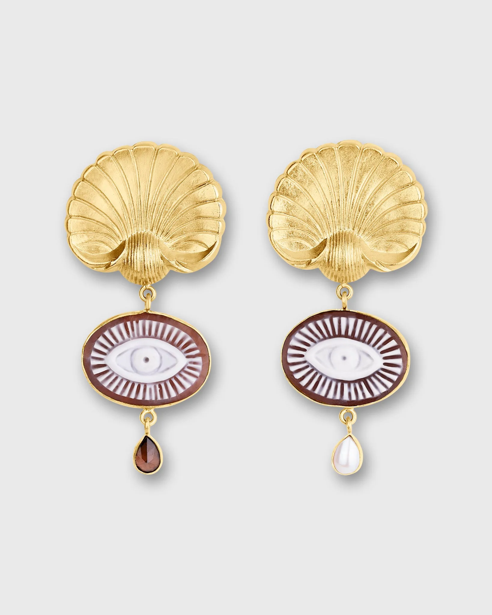 Shell & Cameo Earrings in Gold/Pearl sold by Mashburn product image thumbnail 2