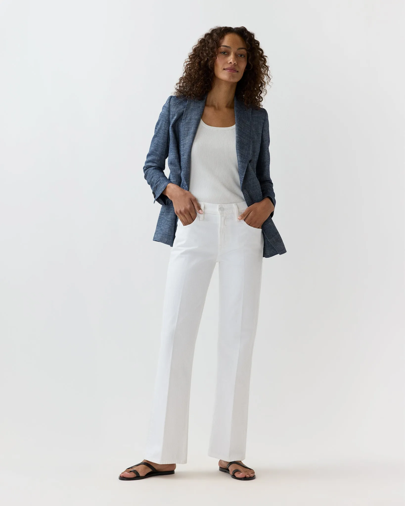 The Bookie Skimp Jean in Picket Fence sold by Mashburn