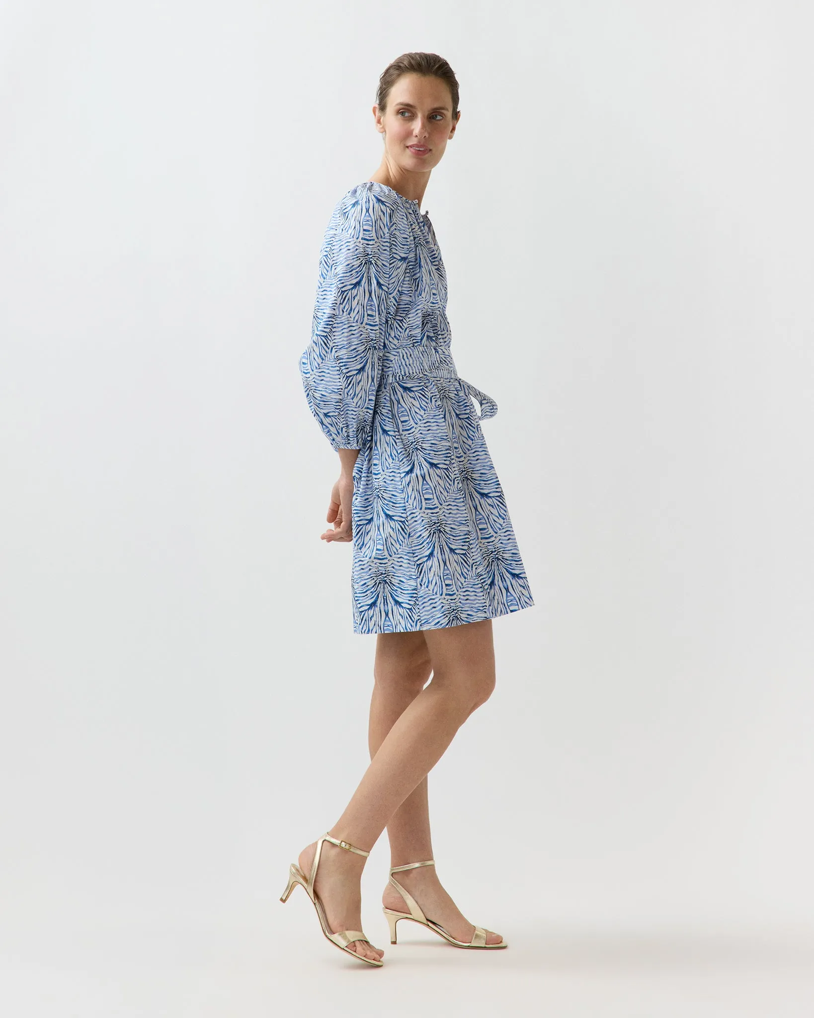 Genevieve Dress in Blue Stripe & Bow Liberty Fabric sold by Mashburn product image thumbnail 4