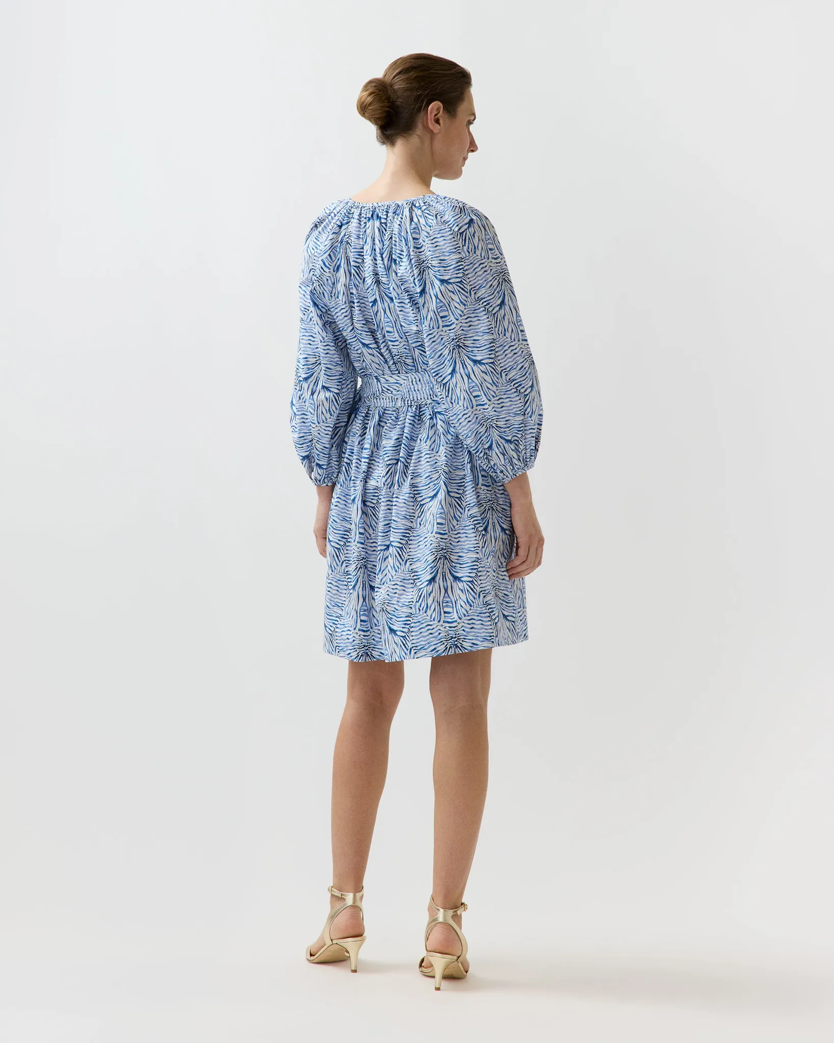 Genevieve Dress in Blue Stripe & Bow Liberty Fabric sold by Mashburn product image thumbnail 5