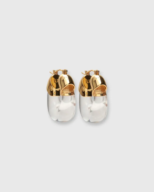 Mini Organic Hoop Earrings in Clear made by Lizzie Fortunato