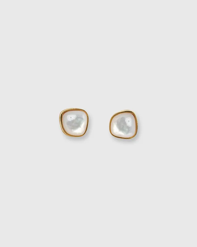 Bay Stud Earrings in White made by Lizzie Fortunato