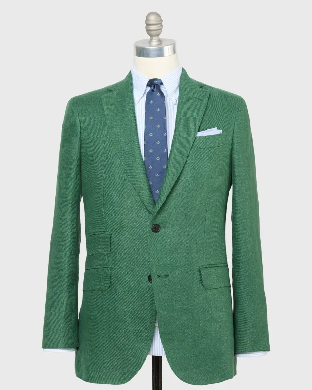 Kincaid No. 2 Jacket in Green Linen Hopsack made by Sid Mashburn