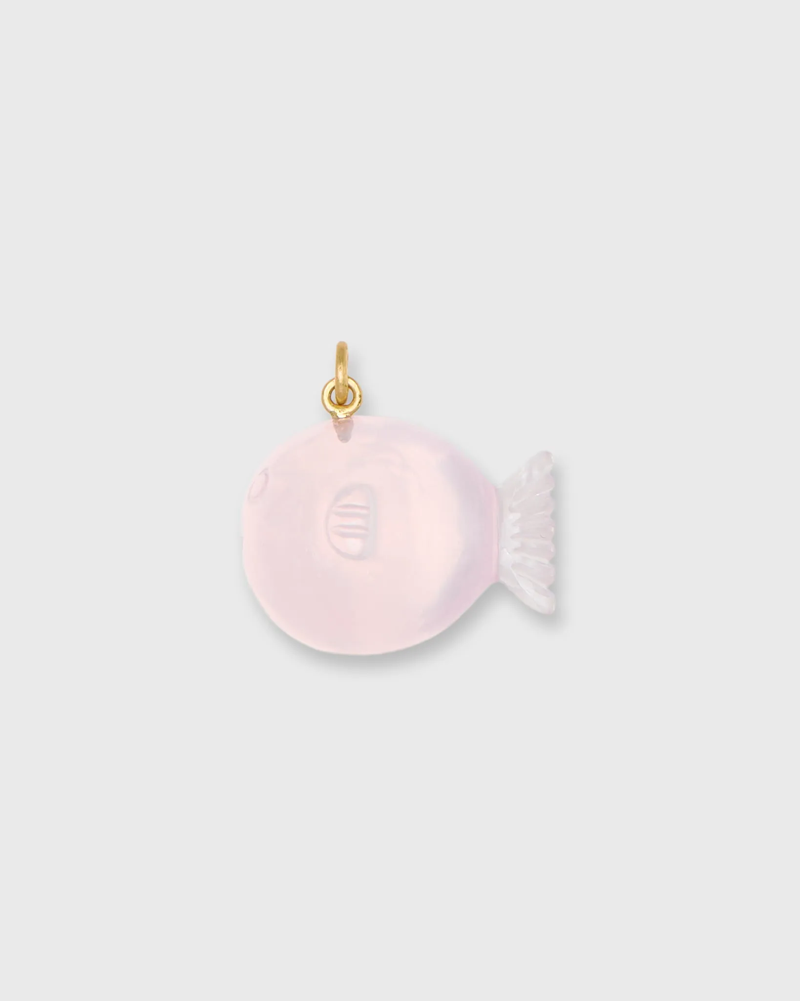 Puffer Fish Pendant in Rose Quartz sold by Mashburn