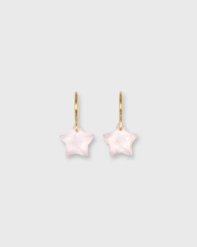 Small Wonder Earrings in Rose Quartz made by Mashburn