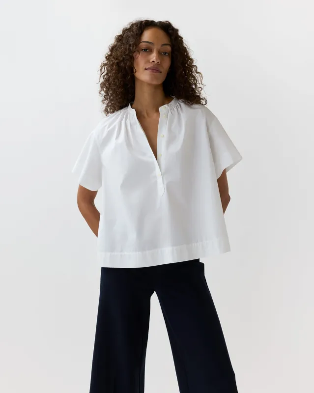 Estee Top in White Poplin made by Mashburn