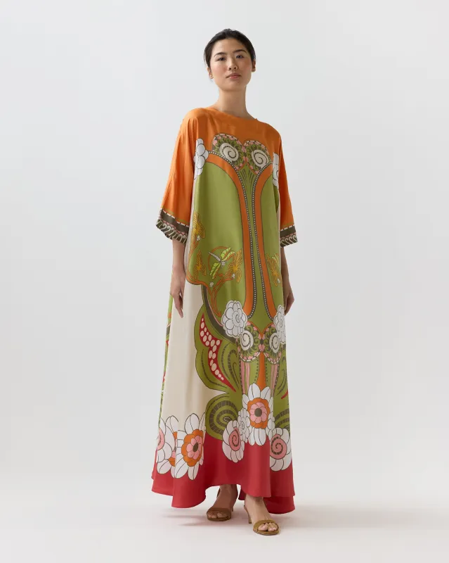 Muumuu Dress Round Neck in Ambrosia Placée made by LA DoubleJ