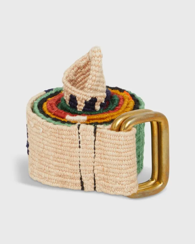 Hand-Loomed D-Ring Belt in Multi Tribal made by Sid Mashburn