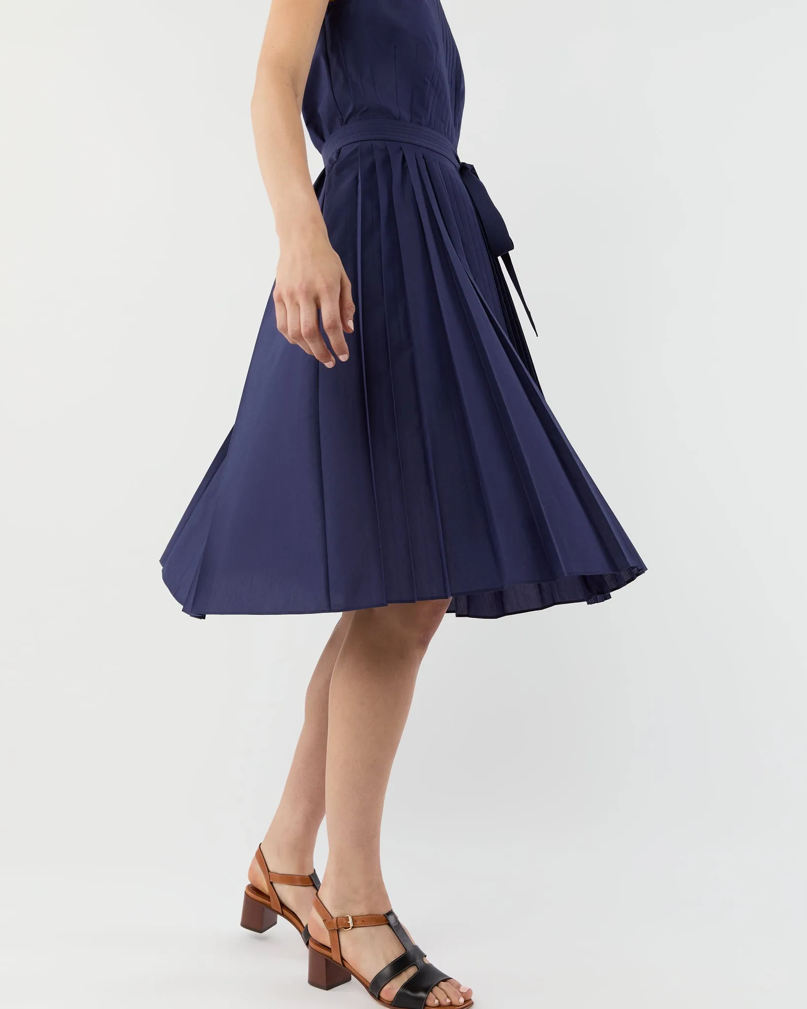 Joelle Dress in Navy Lightweight Poplin sold by Mashburn product image thumbnail 2