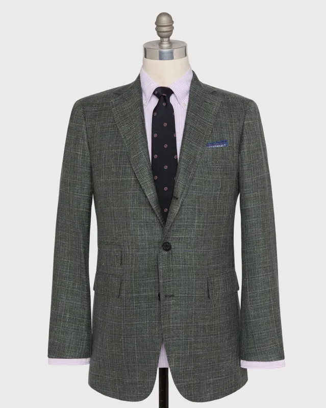 Virgil No. 4 Jacket in Sage/Slate/Flax Plaid Hopsack made by Sid Mashburn