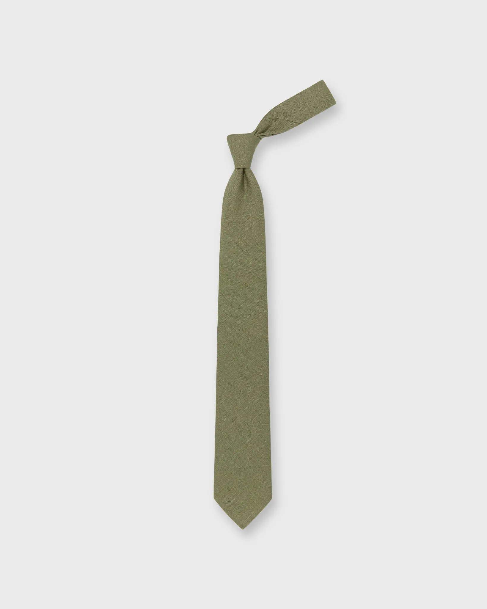 Linen Woven Tie in Summer Olive sold by Mashburn product image thumbnail 3