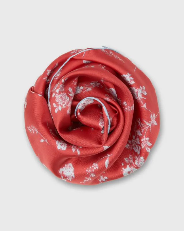 Medium Hand-Rolled Silk Scarf in Red Elizabeth Sketch Liberty Fabric made by Mashburn
