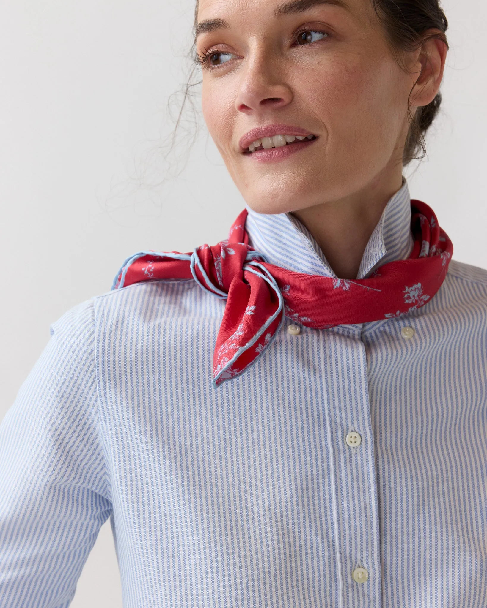 Medium Hand-Rolled Silk Scarf in Red Elizabeth Sketch Liberty Fabric sold by Mashburn product image thumbnail 2