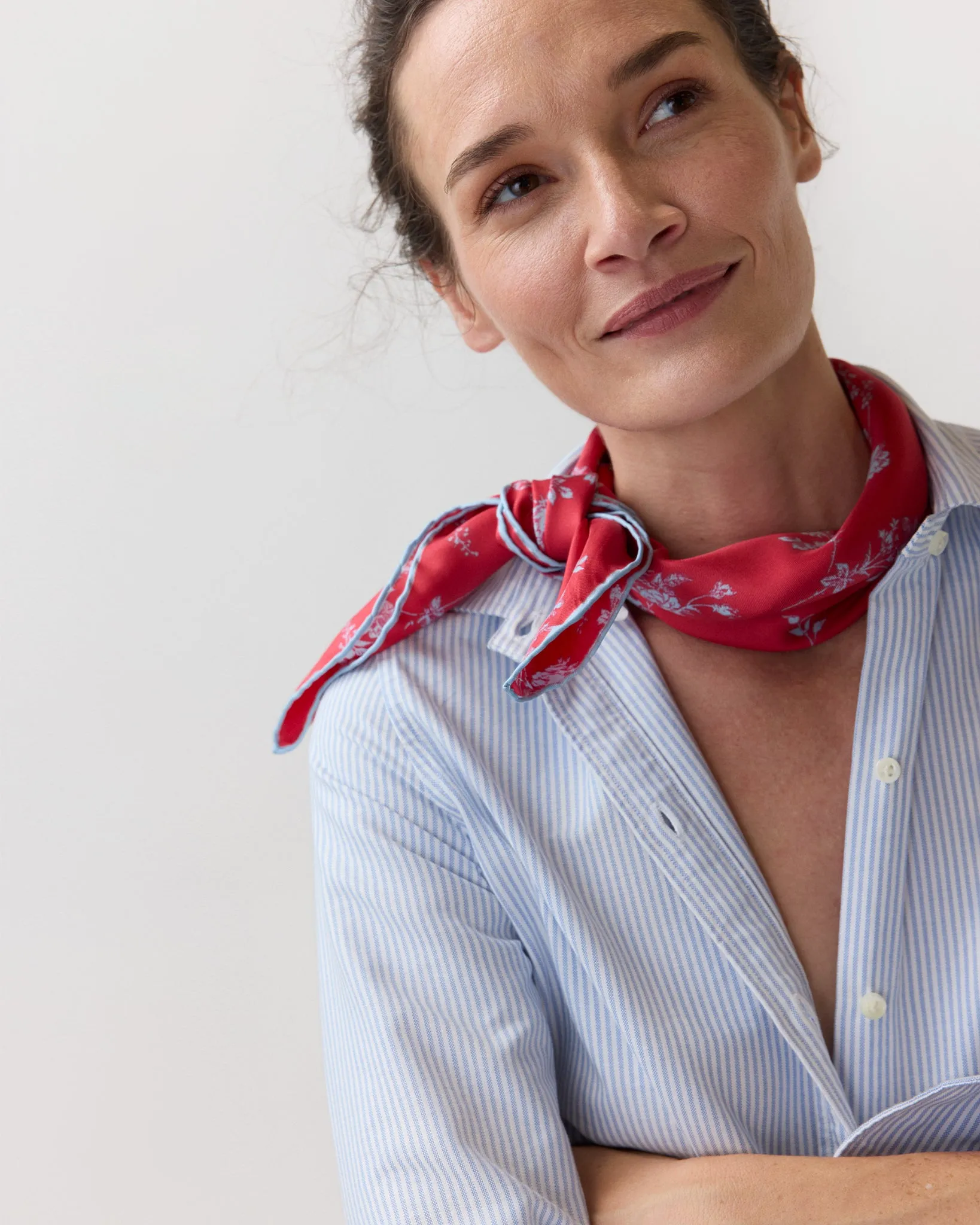 Medium Hand-Rolled Silk Scarf in Red Elizabeth Sketch Liberty Fabric sold by Mashburn product image thumbnail 3