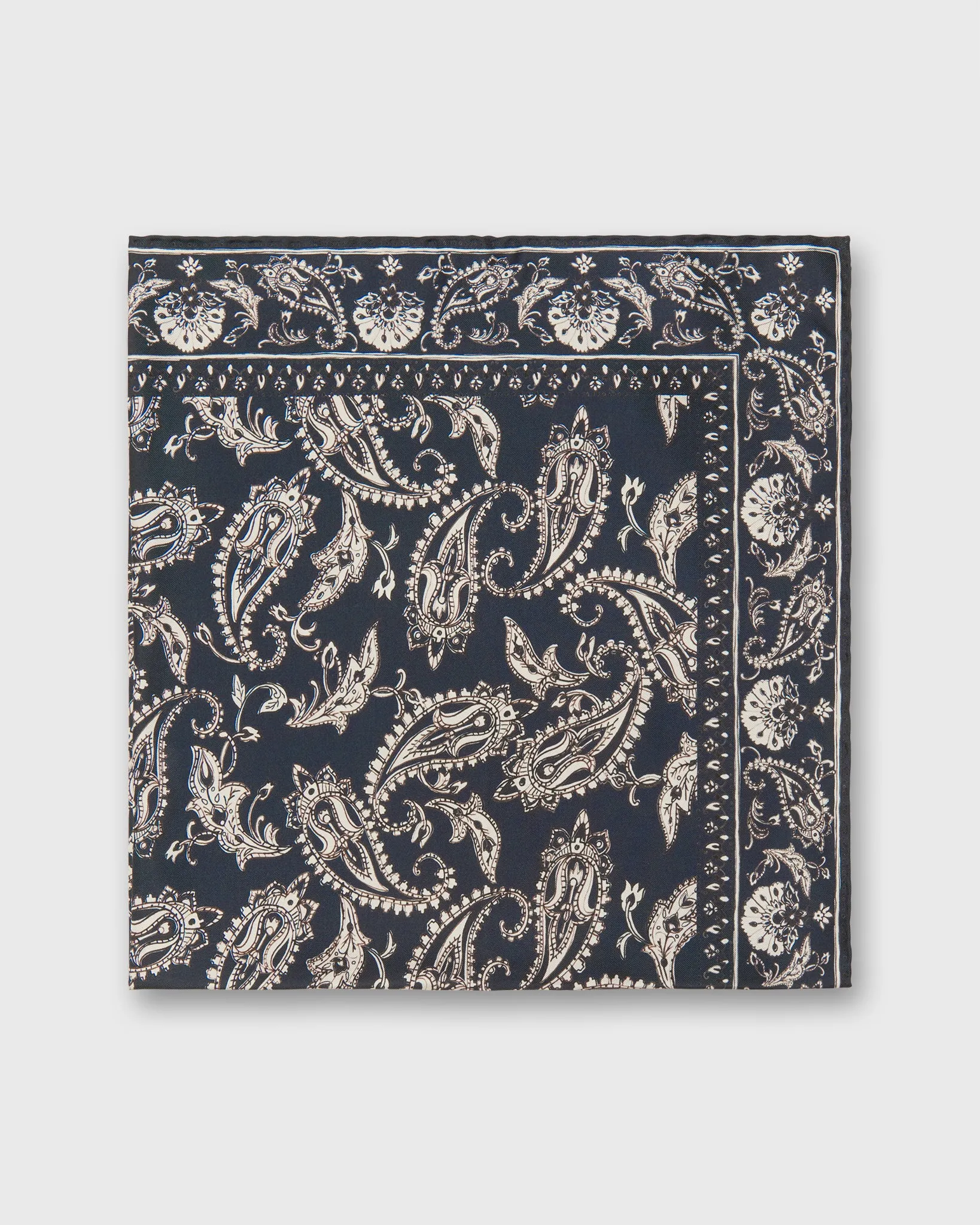 Medium Hand-Rolled Silk Scarf in Navy Bandana Twill sold by Mashburn product image thumbnail 3